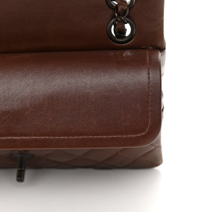 Chanel Lambskin Quilted Small Double Flap Dark Brown 13 of 18