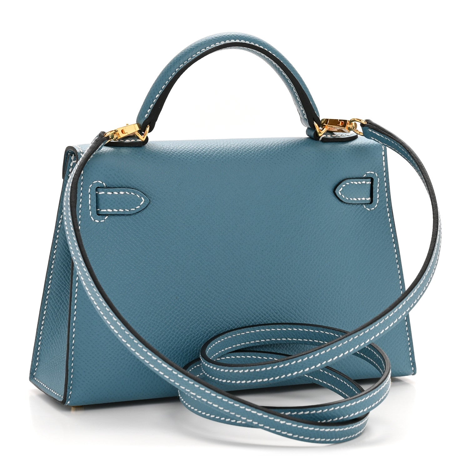 Hermes Epsom Mini Kelly Sellier 20 New Blue Jean 3 of 12