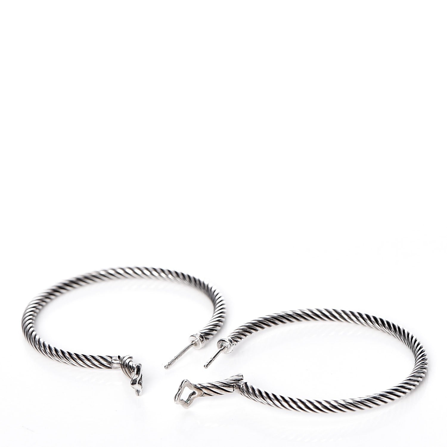 David Yurman Sterling Silver 36mm Cable Classics Hoop Earrings 5 of 5