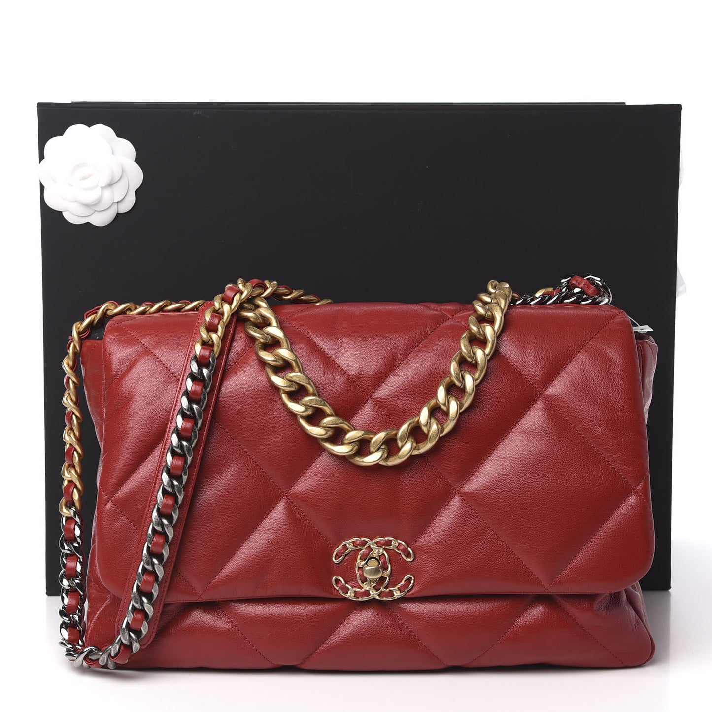 Goatskin Quilted Maxi 19 Flap Red