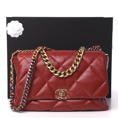 Chanel Goatskin Quilted Maxi 19 Flap Red 11 of 11