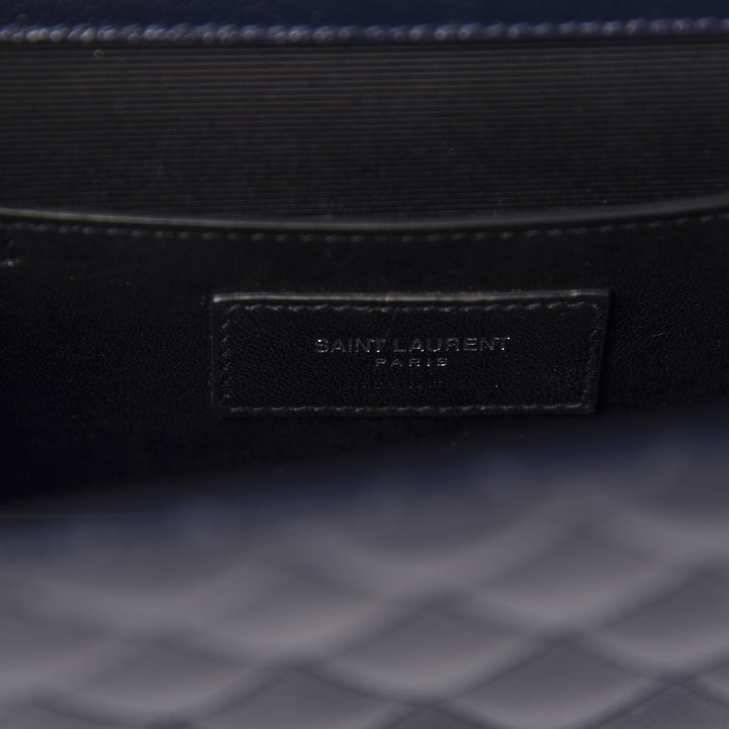 Grain De Poudre Textured Mixed Matelasse Triquilt Medium Monogram Satchel Deep Marine