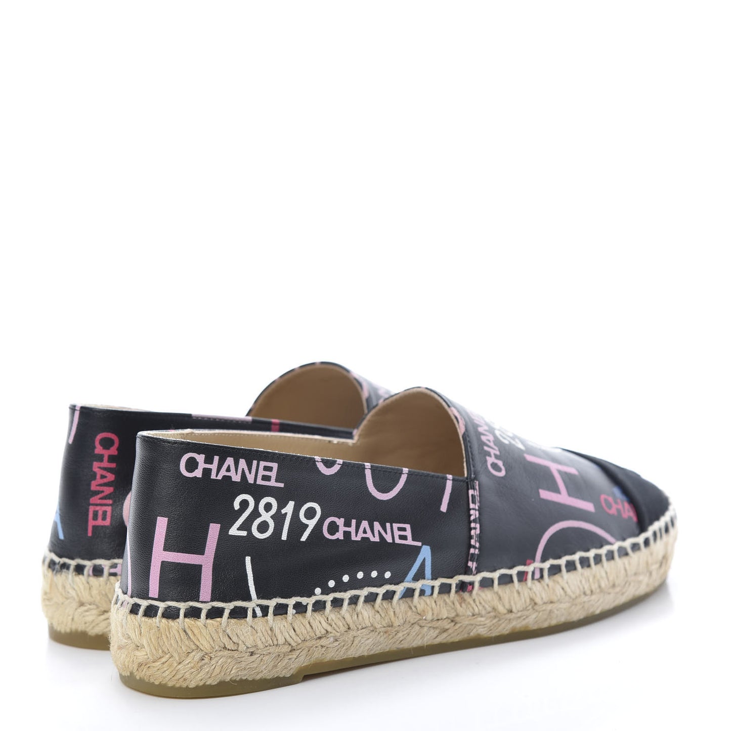 Lambskin Grosgrain Printed Espadrilles 36 Multicolor Black