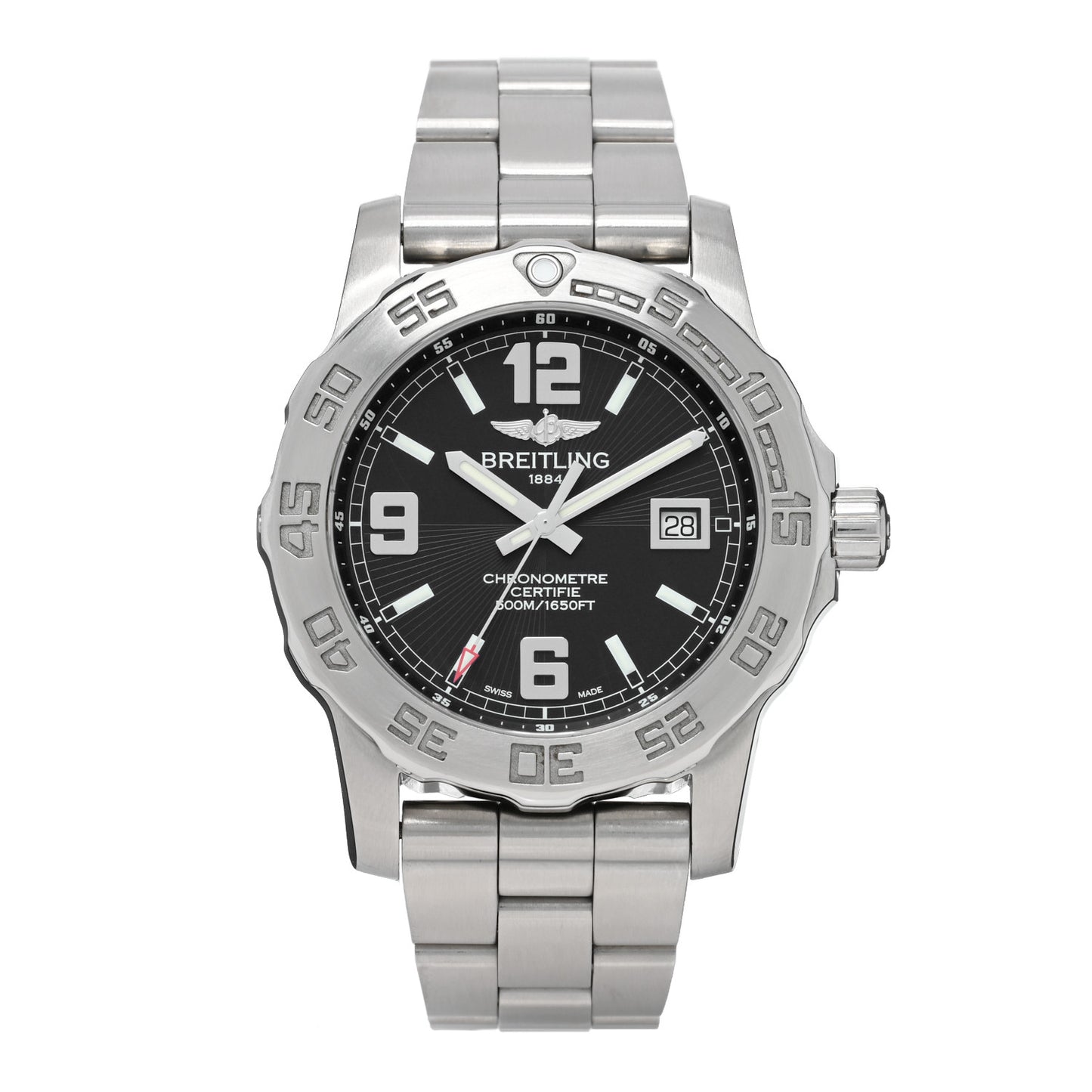 Stainless Steel 44mm Colt Ocean Chronometer Quartz Watch Black A74387