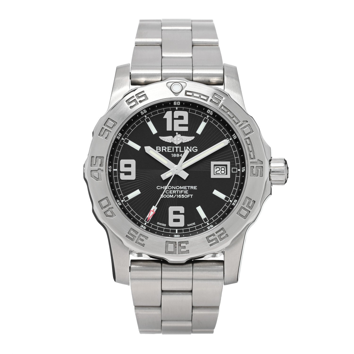 Breitling Stainless Steel 44mm Colt Ocean Chronometer Quartz Watch Black A74387 1 of 5