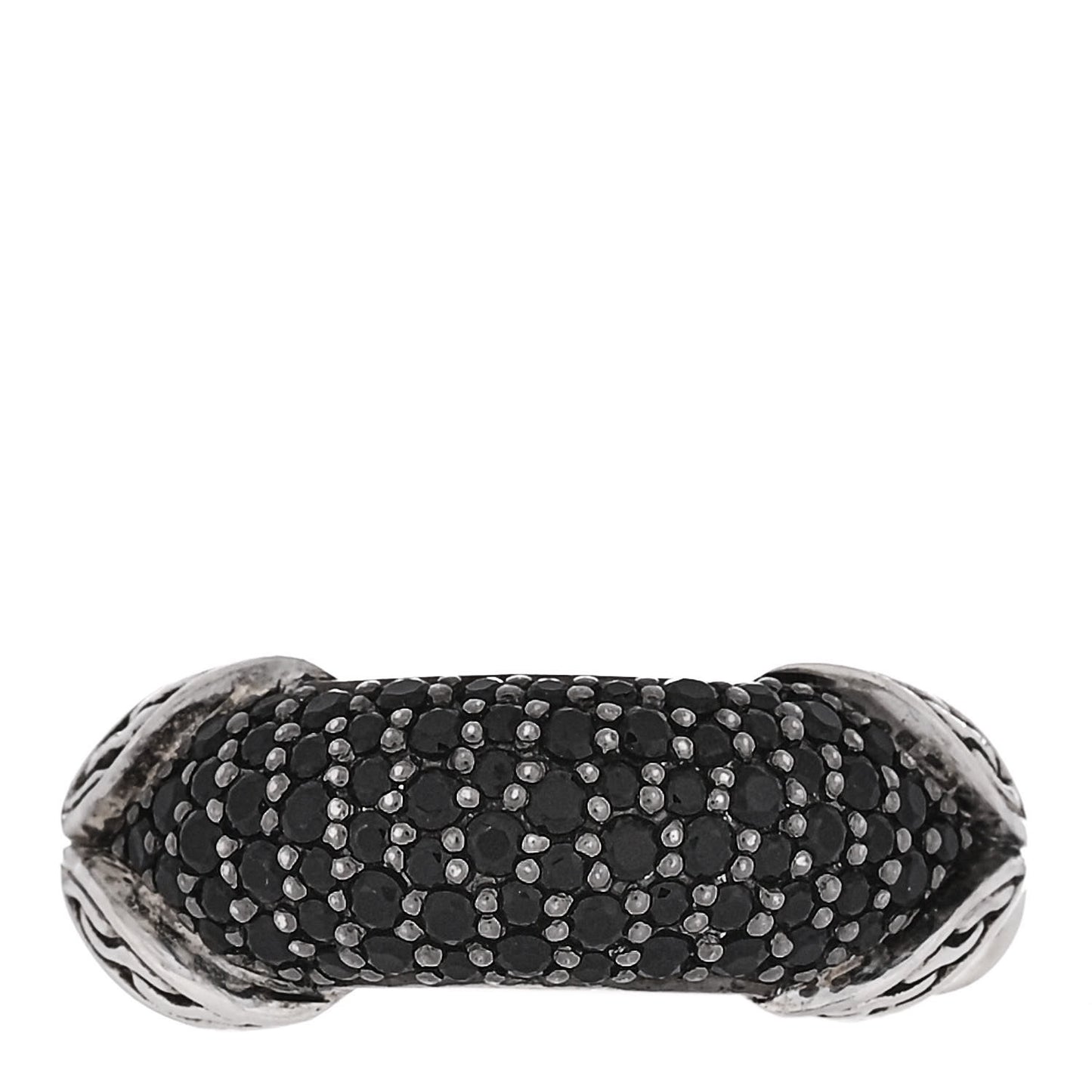 Sterling Silver Black Spinel Classic Chain Ring 54 7
