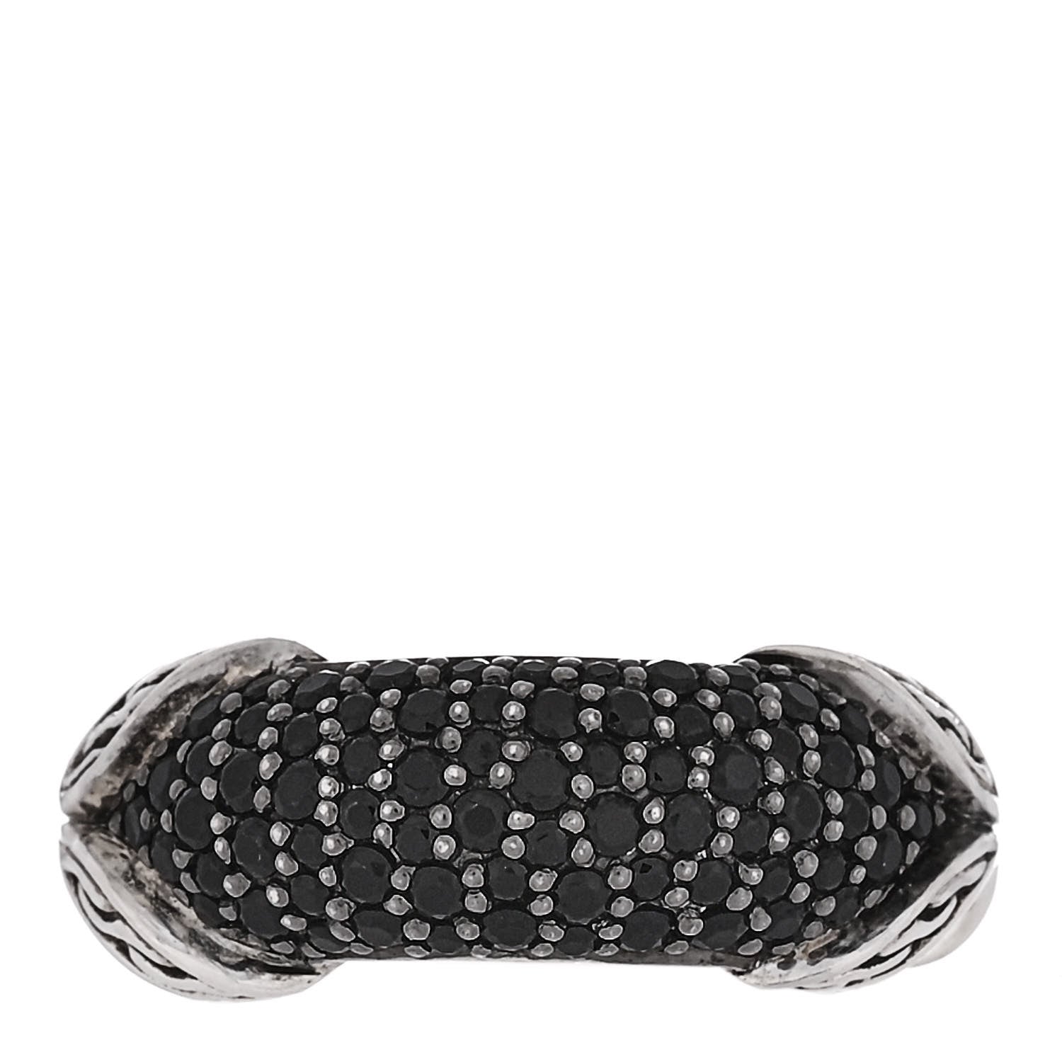 John Hardy Sterling Silver Black Spinel Classic Chain Ring 54 7 1 of 6