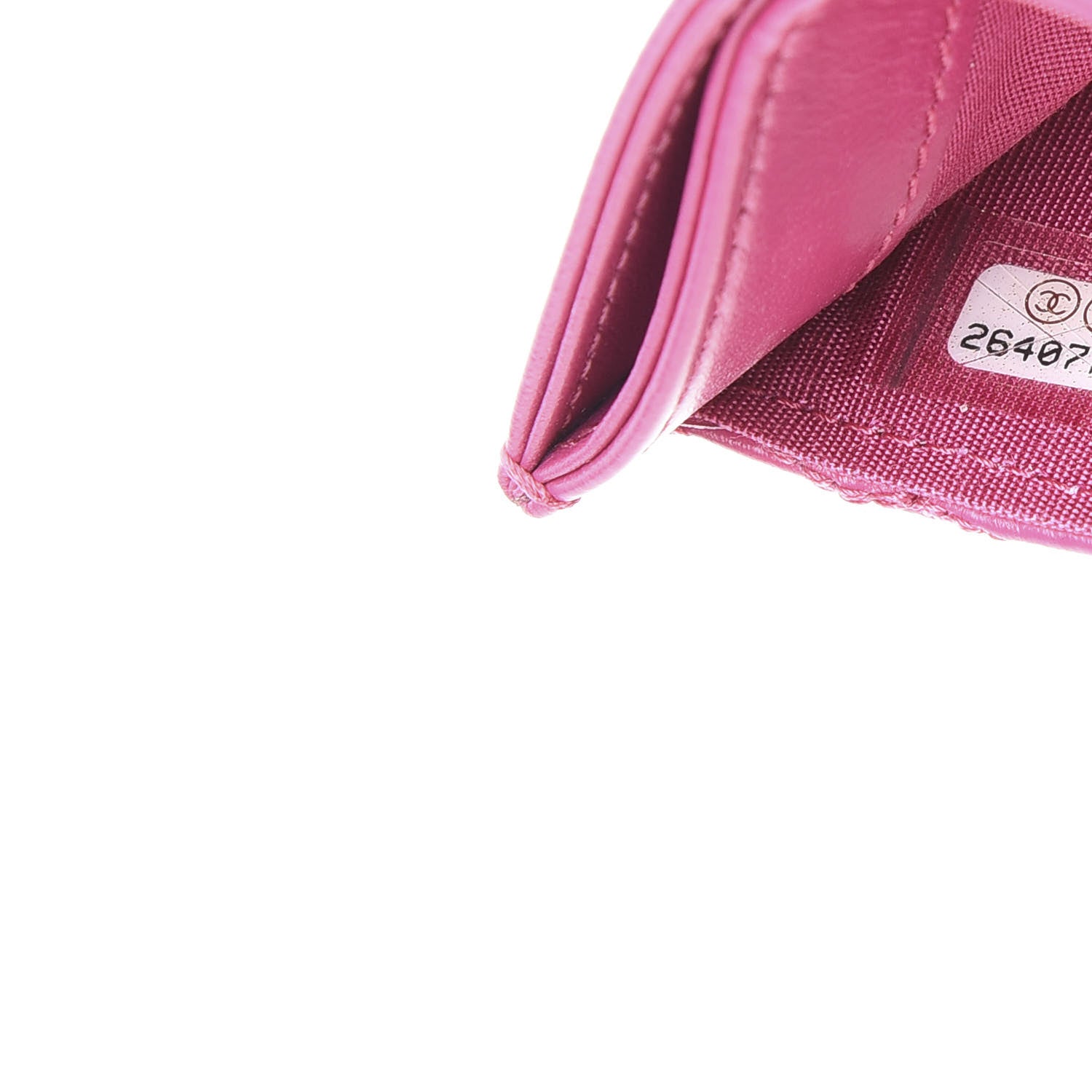 Chanel Lambskin Camellia Embossed Card Holder Fuchsia 7 of 12