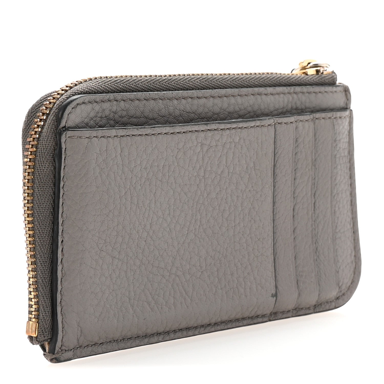 Chloe Grained Calfskin Alphabet Zip Card Holder Cashmere Grey 3 of 6