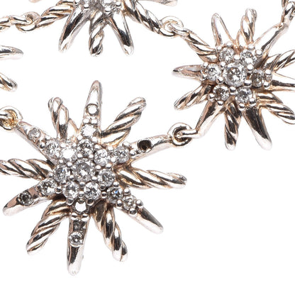 David Yurman Sterling Silver Diamond Starburst Chandelier Earrings 12 of 12