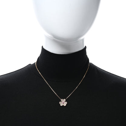Van Cleef & Arpels 18K Rose Gold Diamond Pink Sapphire Small Frivole Pendant Necklace 3 of 5