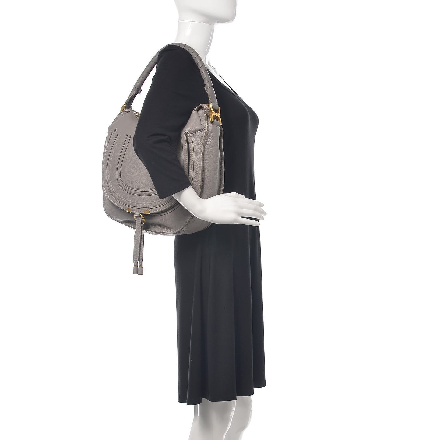 Calfskin Medium Marcie Hobo Cashmere Grey