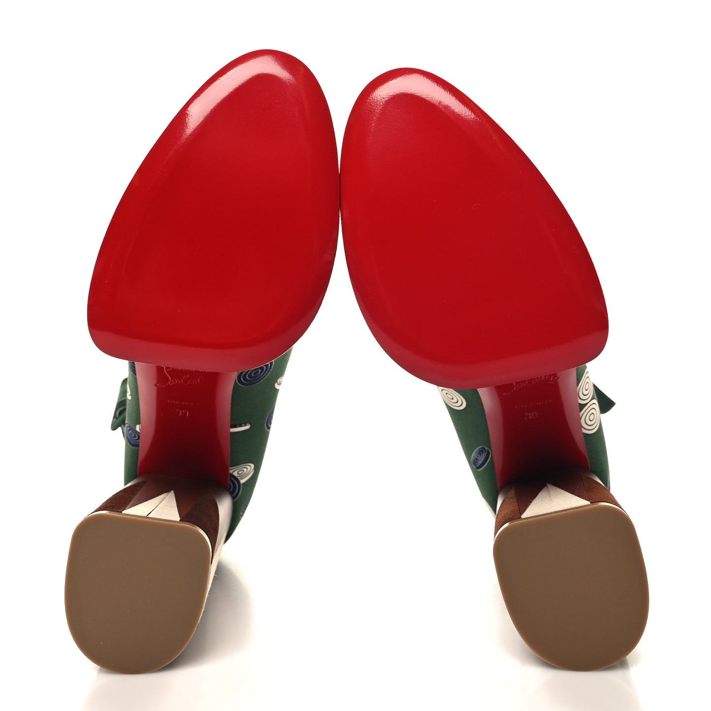 Silk Printed Yazefir 130mm Platform Pumps 39 Green Brown