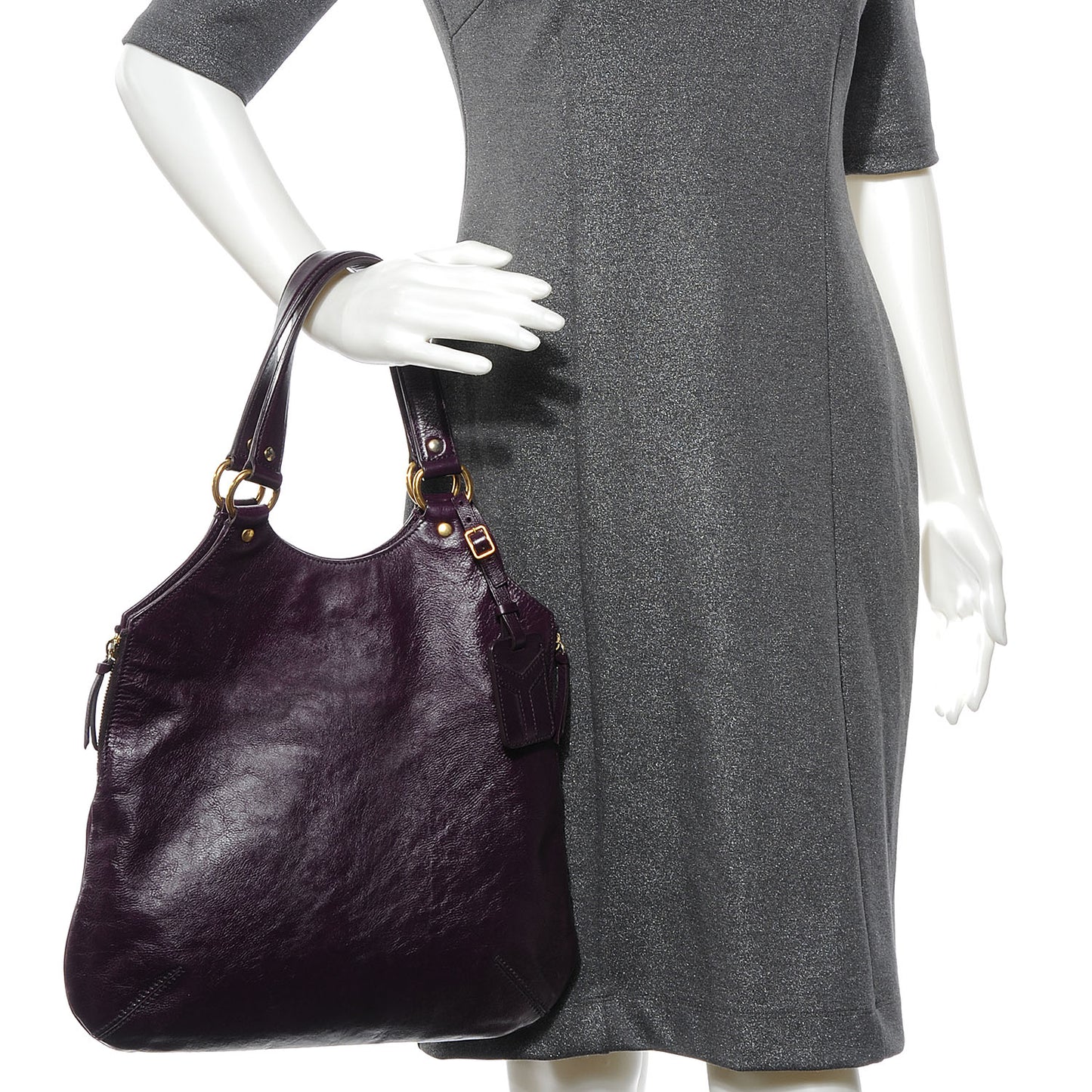 Leather Tribute Tote Purple