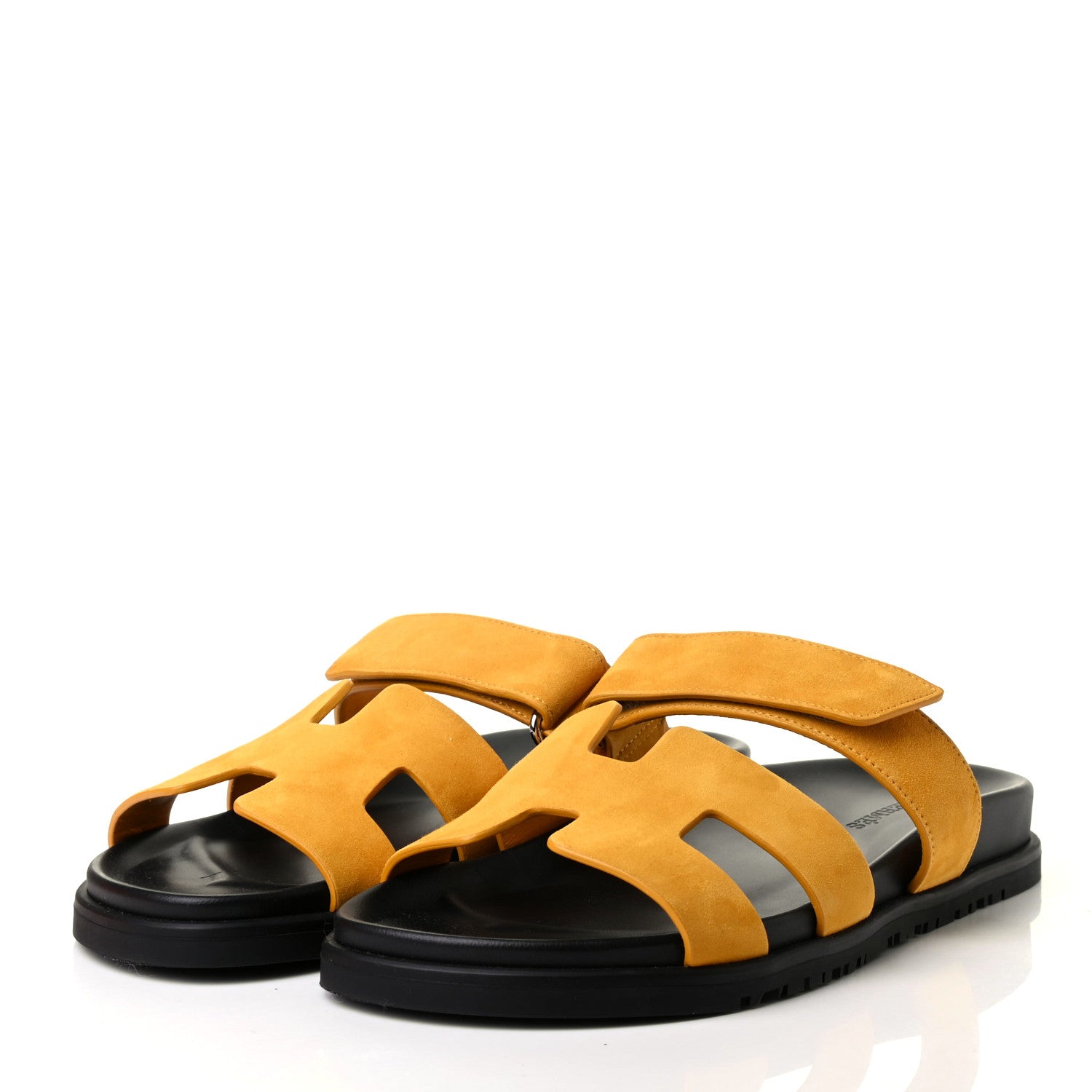 Hermes Suede Goatskin Womens Chypre Sandals 39 Jaune Mimosa 3 of 11