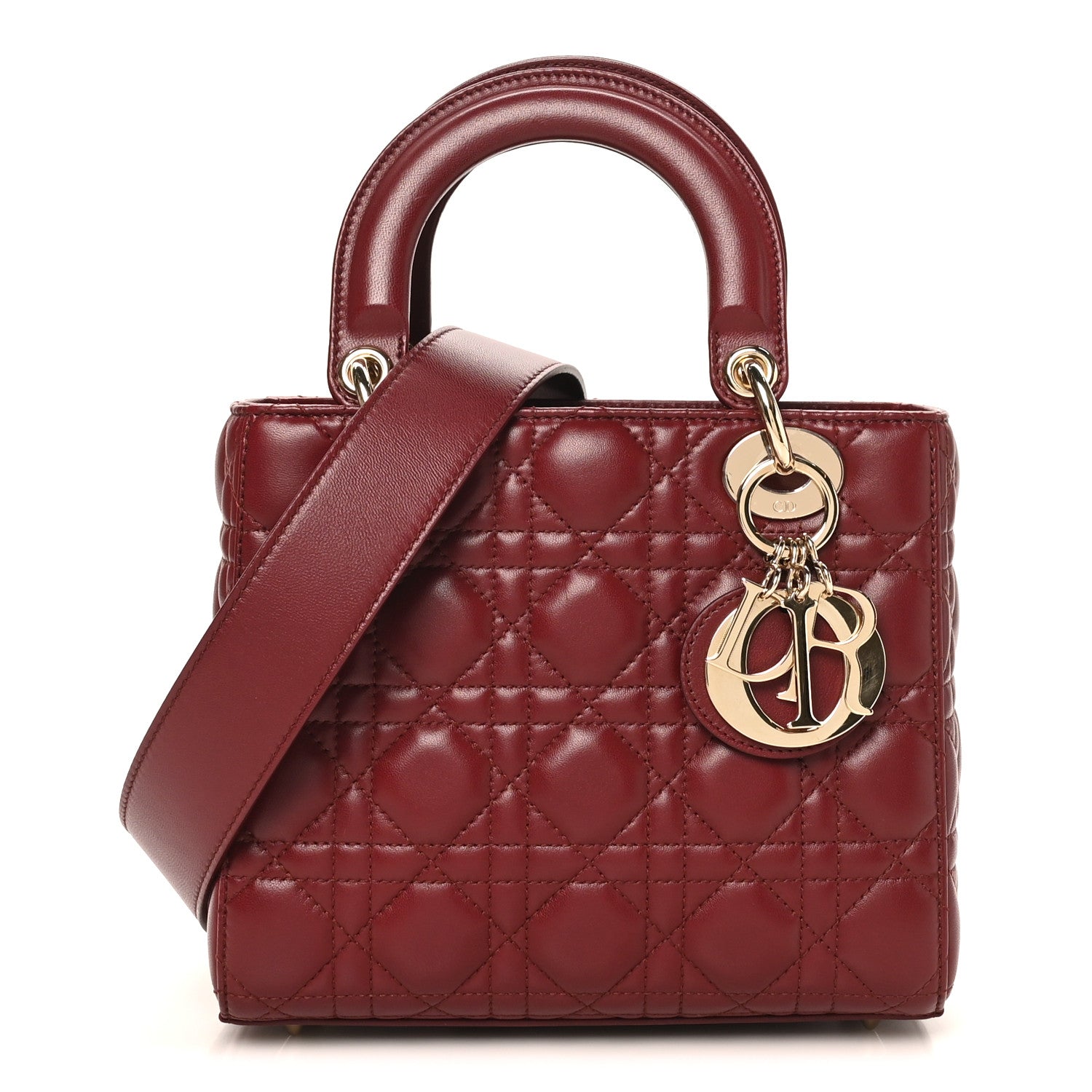 Christian Dior Lambskin Cannage Small My ABCDior Lady Bordeaux 1 of 10
