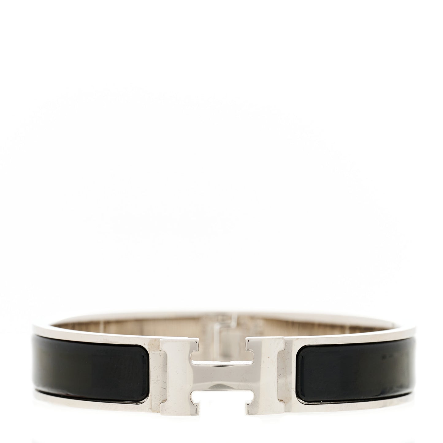 Enamel Narrow Clic Clac H Bracelet PM Black