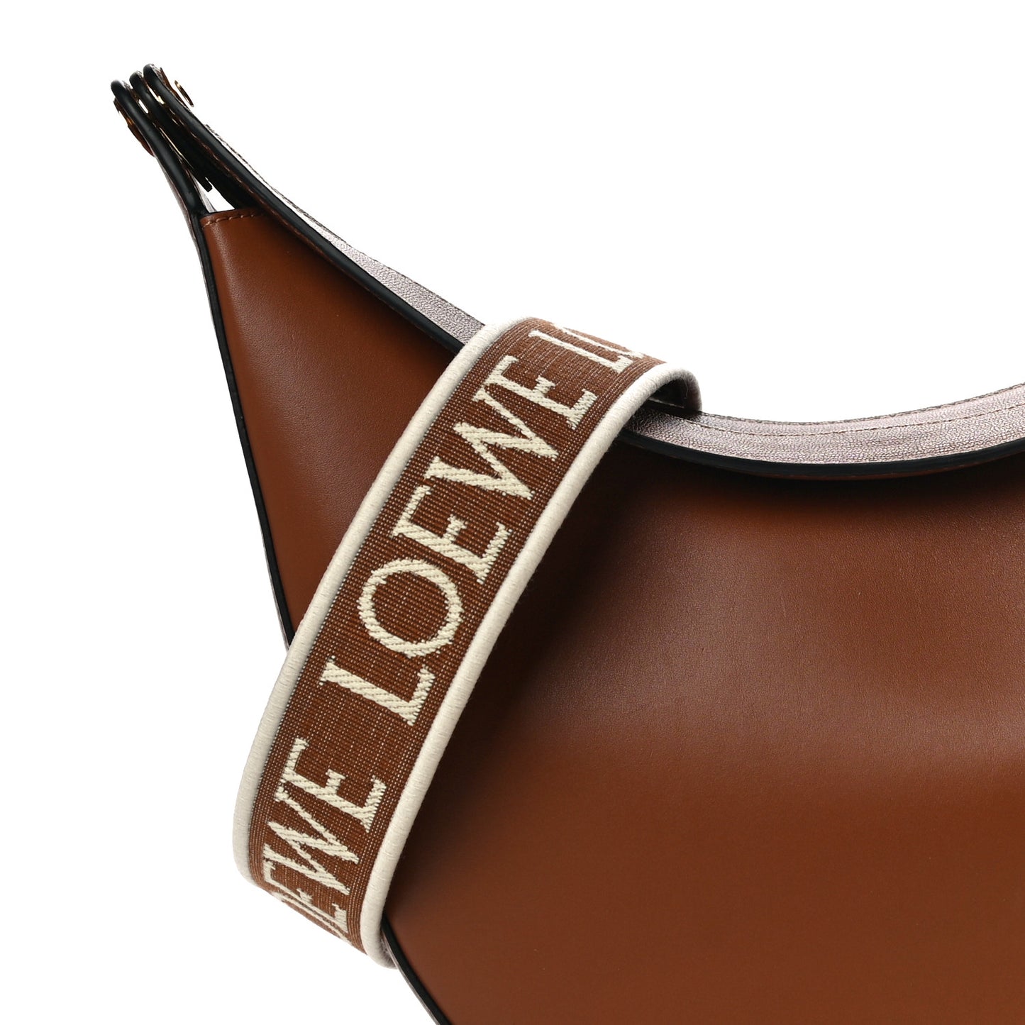 Satin Calfskin Jacquard Luna Bag Pecan