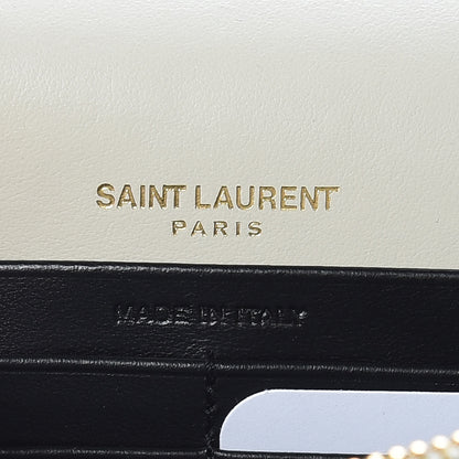 Saint Laurent Calfskin Star Print Monogram Kate Tassel Chain Wallet White Gold 7 of 11