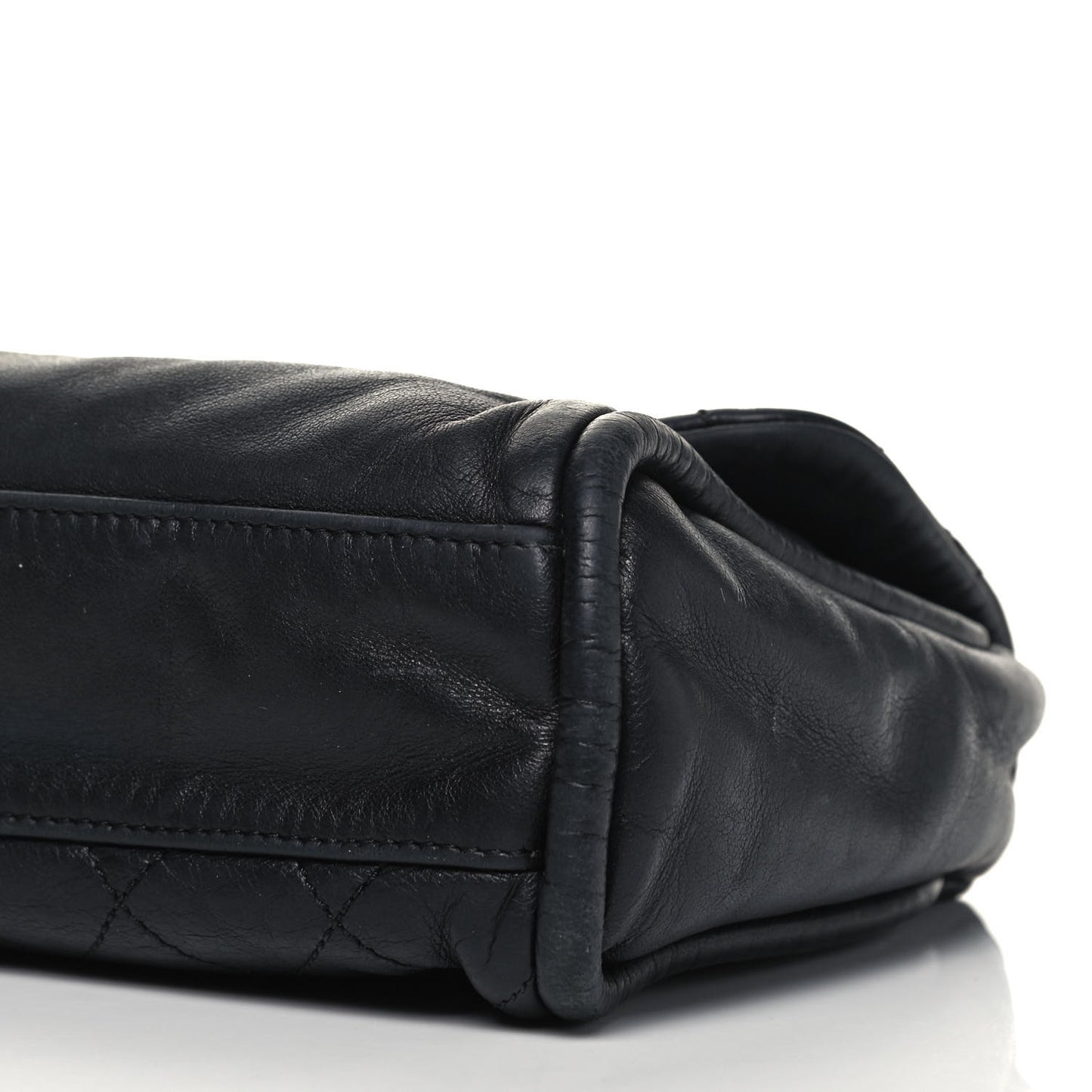 Lambskin Quilted Large Mademoiselle Flap Black