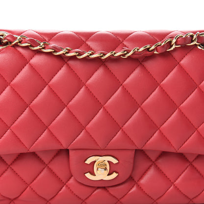 Chanel Lambskin Quilted Medium Double Flap Red 10 of 11