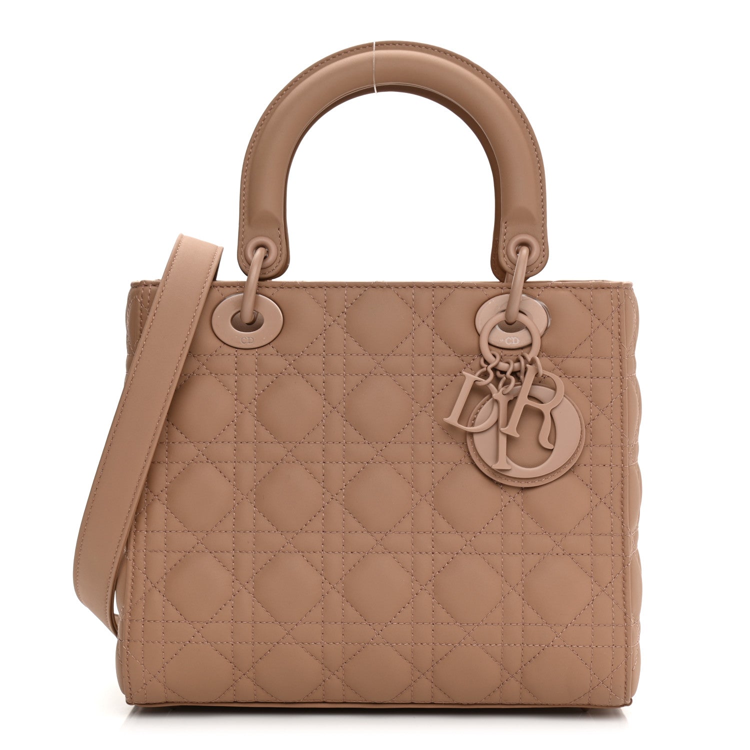Christian Dior Ultra Matte Calfskin Cannage Medium Lady Dior Beige 1 of 8