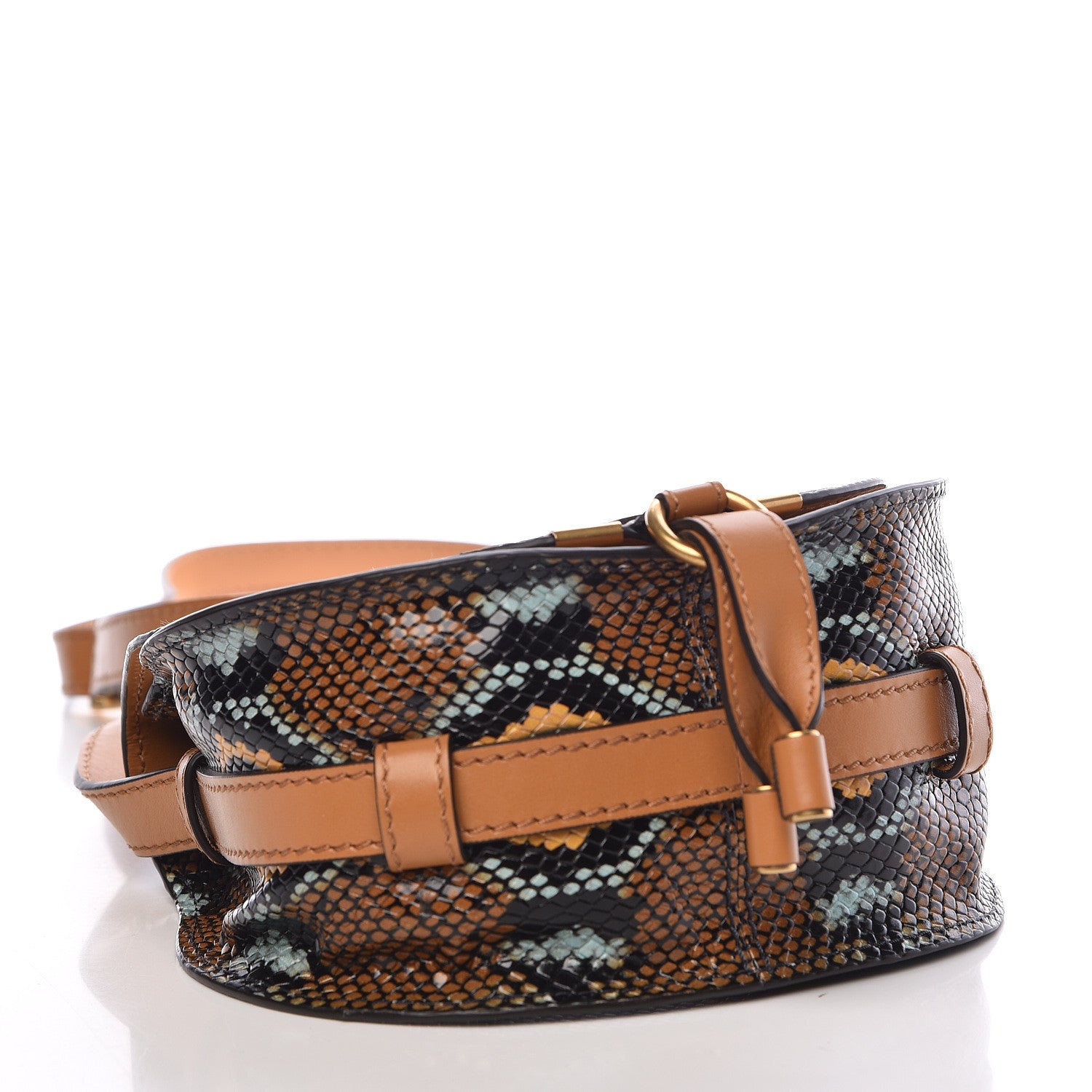 Chloe Python Calfskin Embossed Mini Marcie Round Crossbody Bag Multicolor 4 of 11