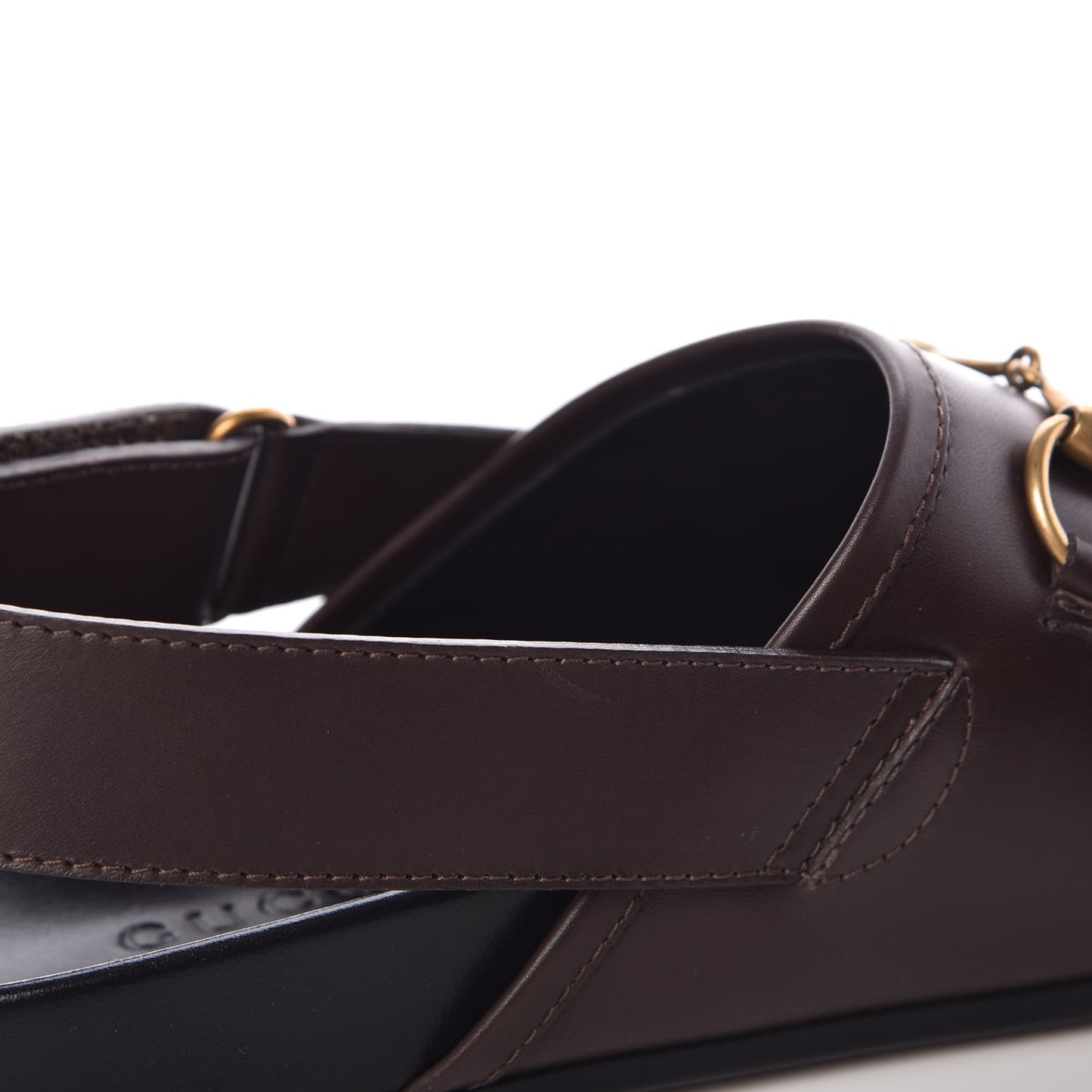 Calfskin Mens Horsebit River Slingback Slippers 9 Cocoa