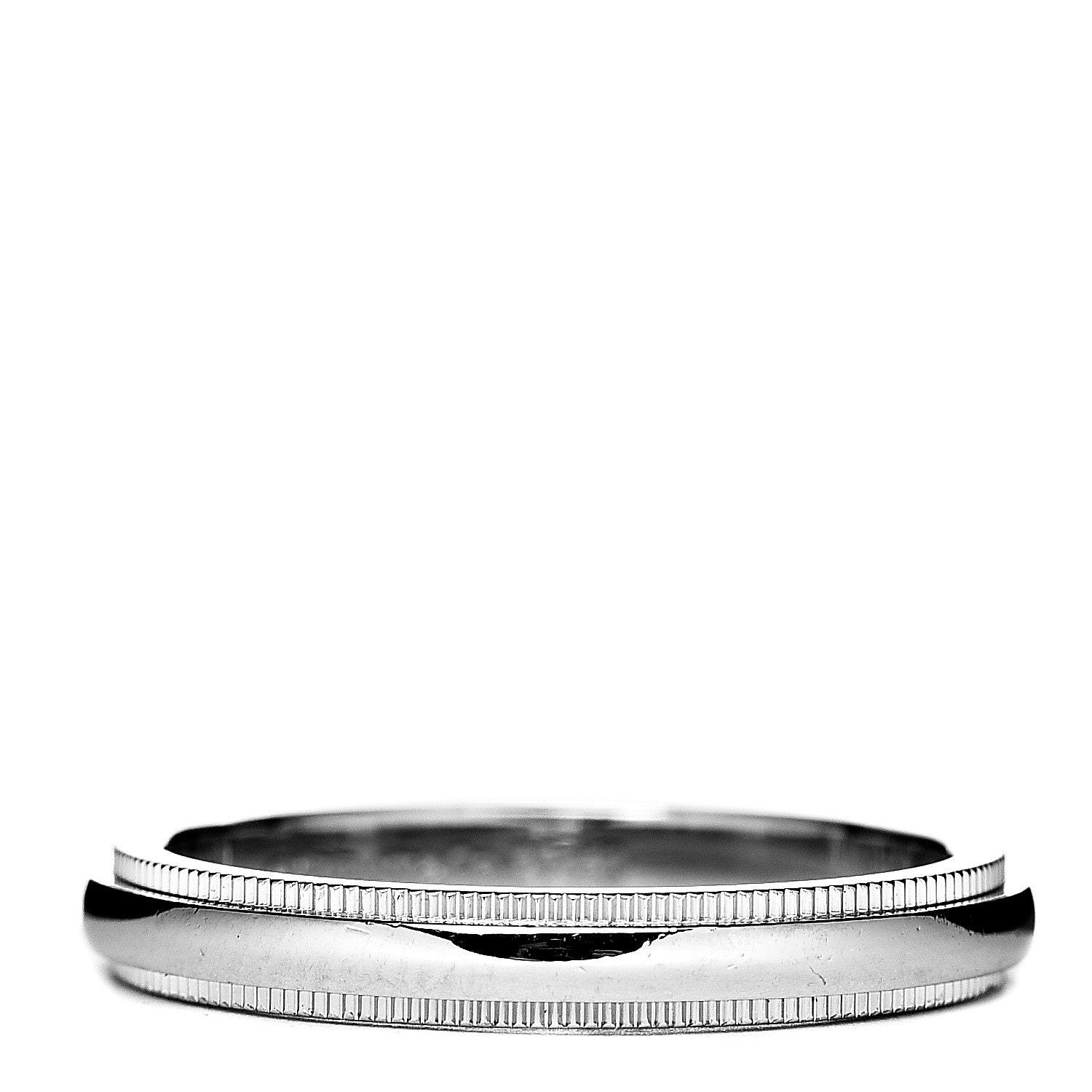 Tiffany Platinum 3mm Milgrain Wedding Band Ring 56 7.75 1 of 3