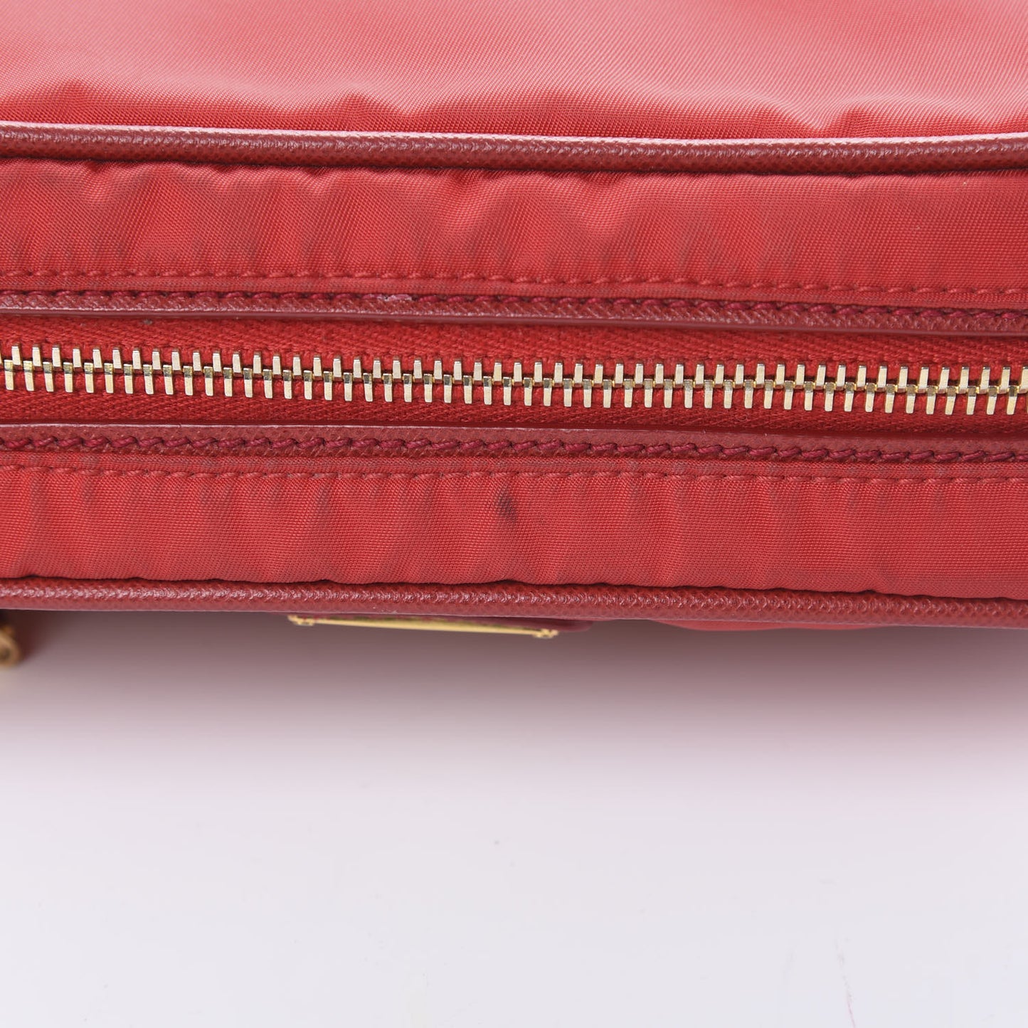 Tessuto Nylon Saffiano Small Crossbody Rosso