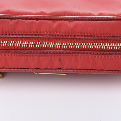 Prada Tessuto Nylon Saffiano Small Crossbody Rosso 12 of 15