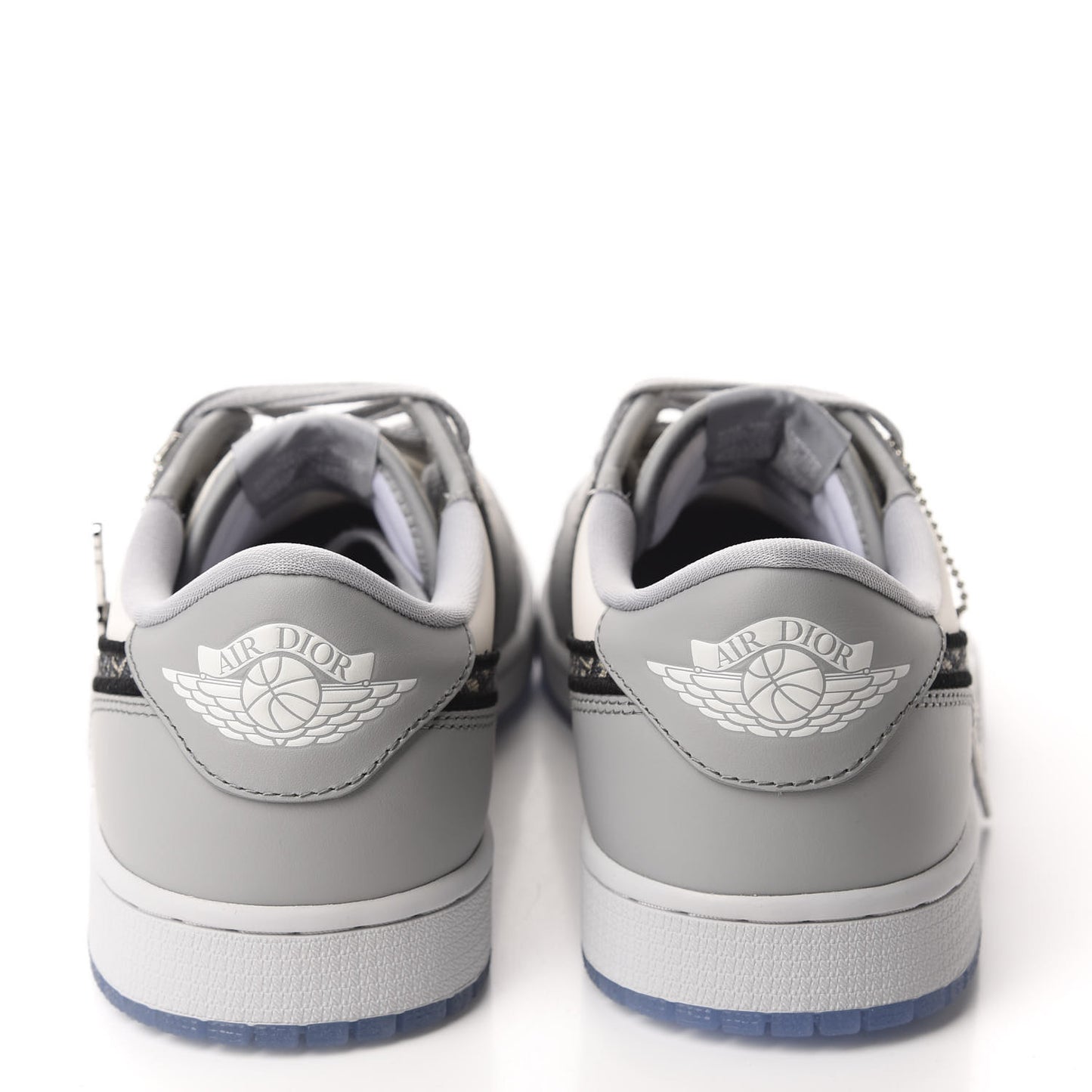 X NIKE AIR JORDAN Calfskin Mens Oblique Low Sneakers 44.5 Beige White