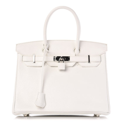 Hermes Taurillon Clemence Birkin 30 White 1 of 36