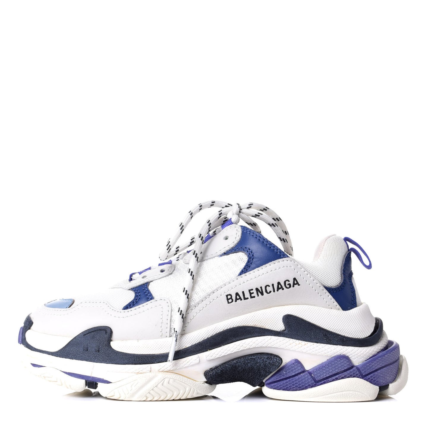 Mesh Nubuck Womens Triple S Sneakers 36 White Bleu Violet