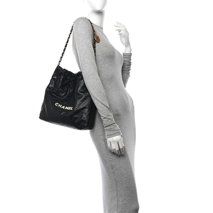 Chanel Calfskin Quilted Small Chanel 22 Black 2 of 9