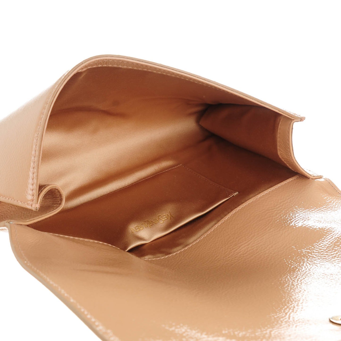 Textured Patent Calfskin Monogram Large Belle De Jour Clutch Nude