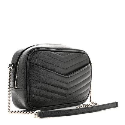 Saint Laurent Grain De Poudre Matelasse Monogram Mini Lou Camera Bag Black 3 of 10
