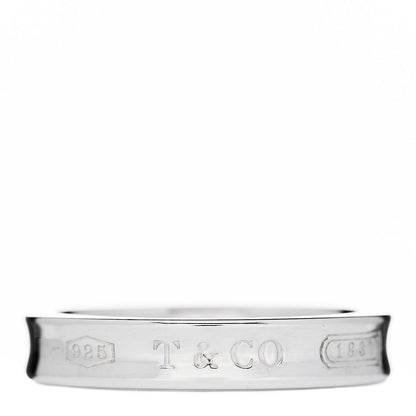 Tiffany Sterling Silver Narrow 1837 Band Ring 53 6.5 1 of 4