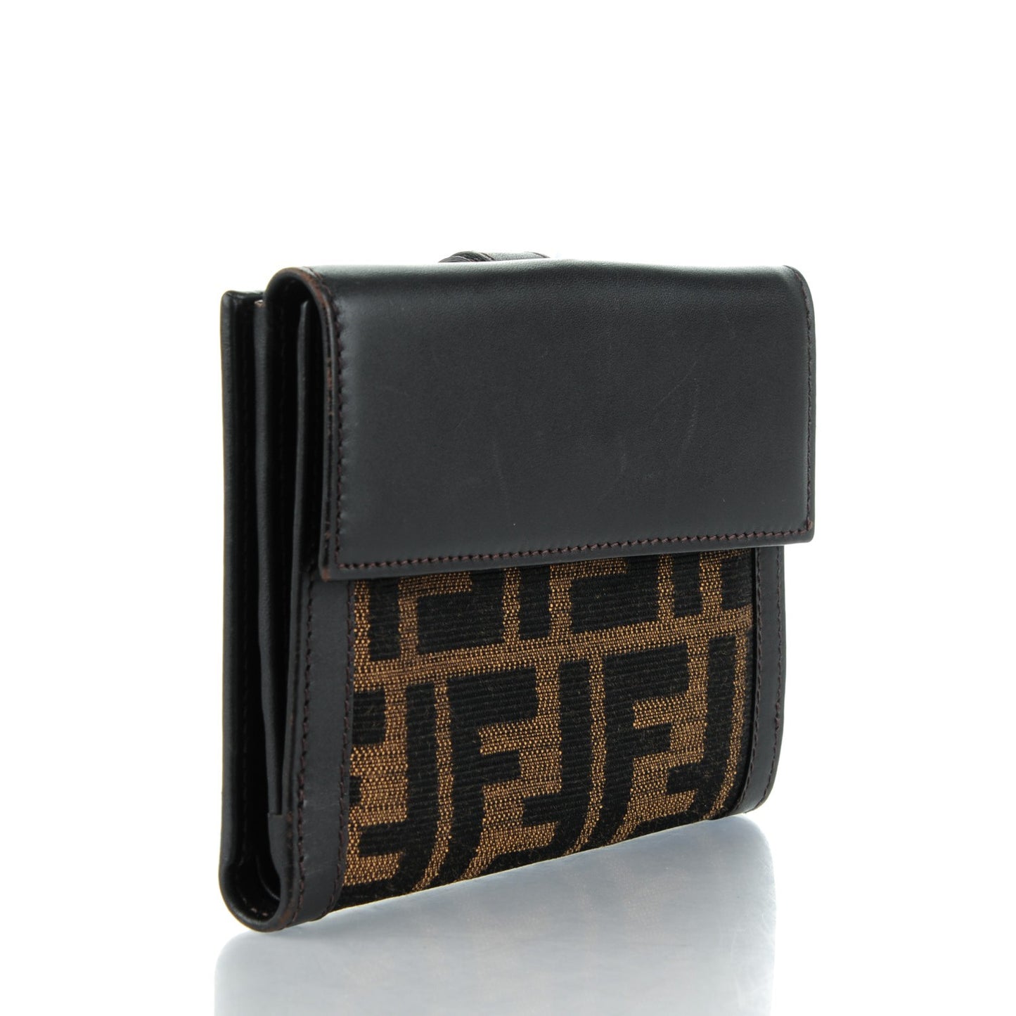 Zucca Cuoio Lucido Compact Wallet Tobacco Moro