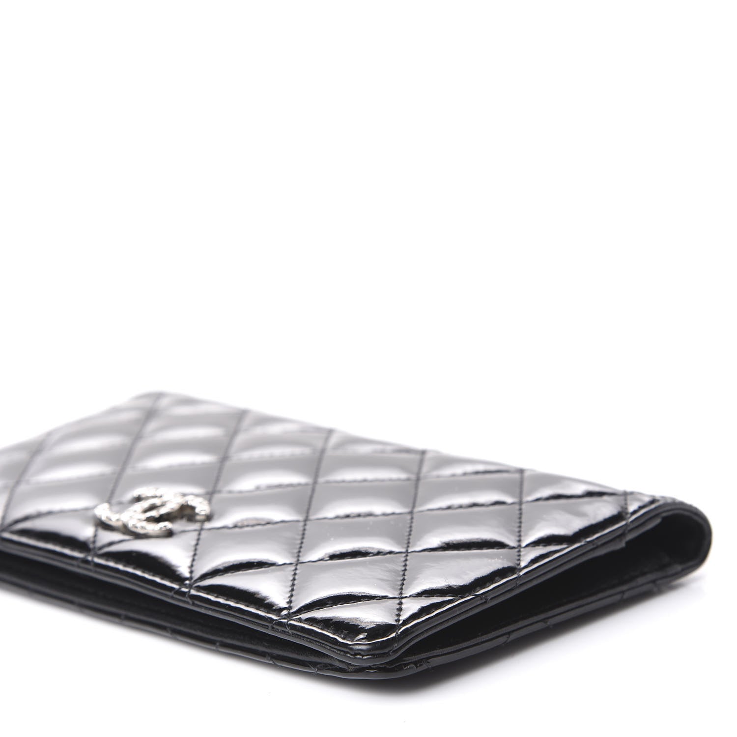 Chanel Patent Quilted Brilliant Yen Wallet Black 7 of 10