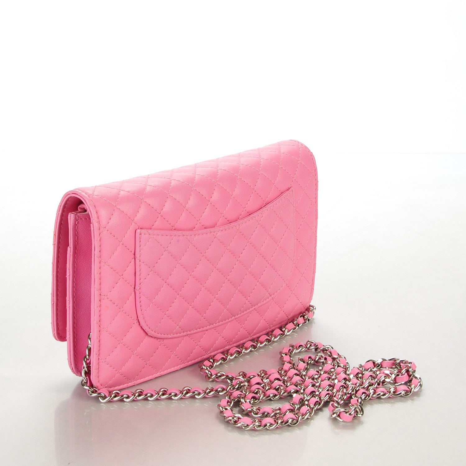 Chanel Lambskin Micro Quilted Wallet On Chain WOC Pink 3 of 8