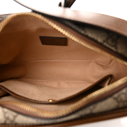 Gucci GG Supreme Monogram Azalea Calfskin Mini Retro Interlocking G Shoulder Bag Beige Ebony Brown Sugar 5 of 14