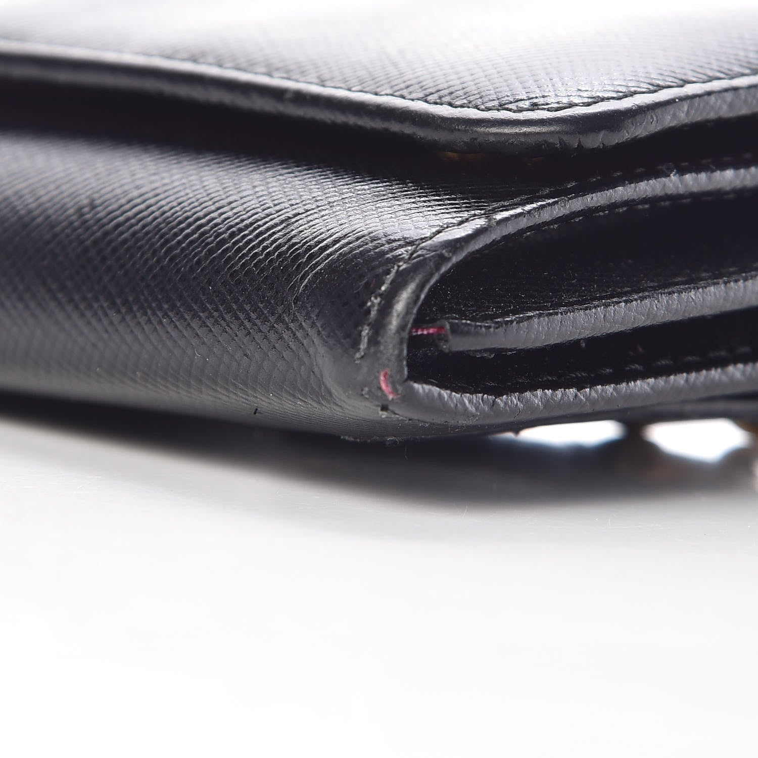 Prada Saffiano Colour Continental Flap Wallet Black Peonia 9 of 9