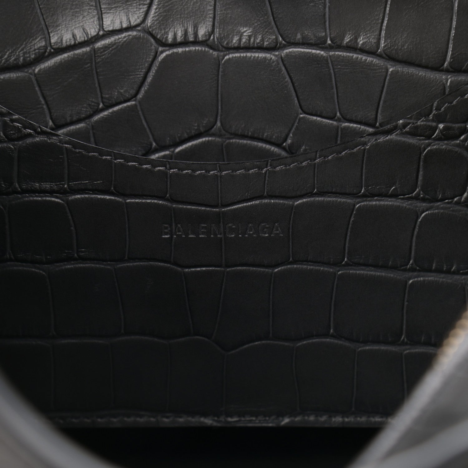Balenciaga Extra Supple Calfskin Crocodile Embossed Neo Classic Gold Hardware S City Dark Grey 6 of 10