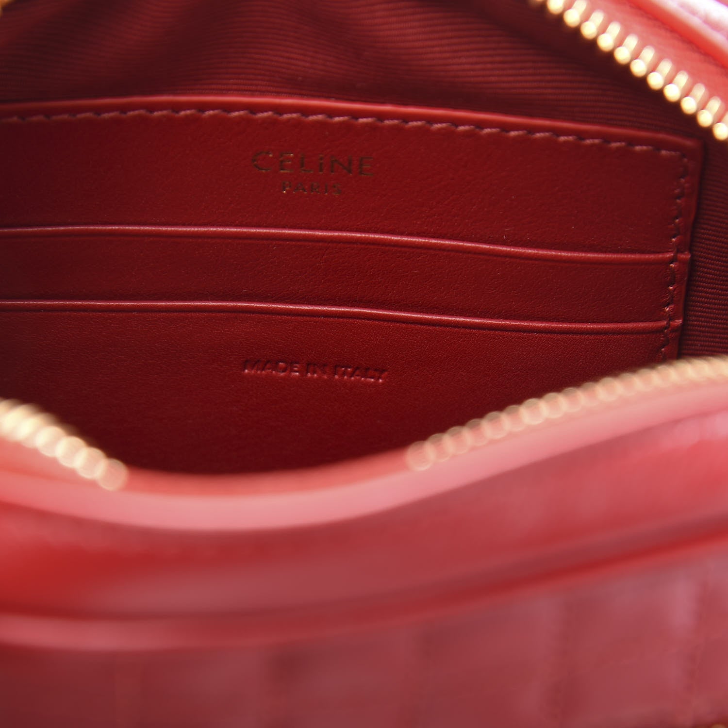 Celine Calfskin Quilted Small C Charm Bag Red 7 of 12