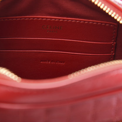 Celine Calfskin Quilted Small C Charm Bag Red 7 of 12