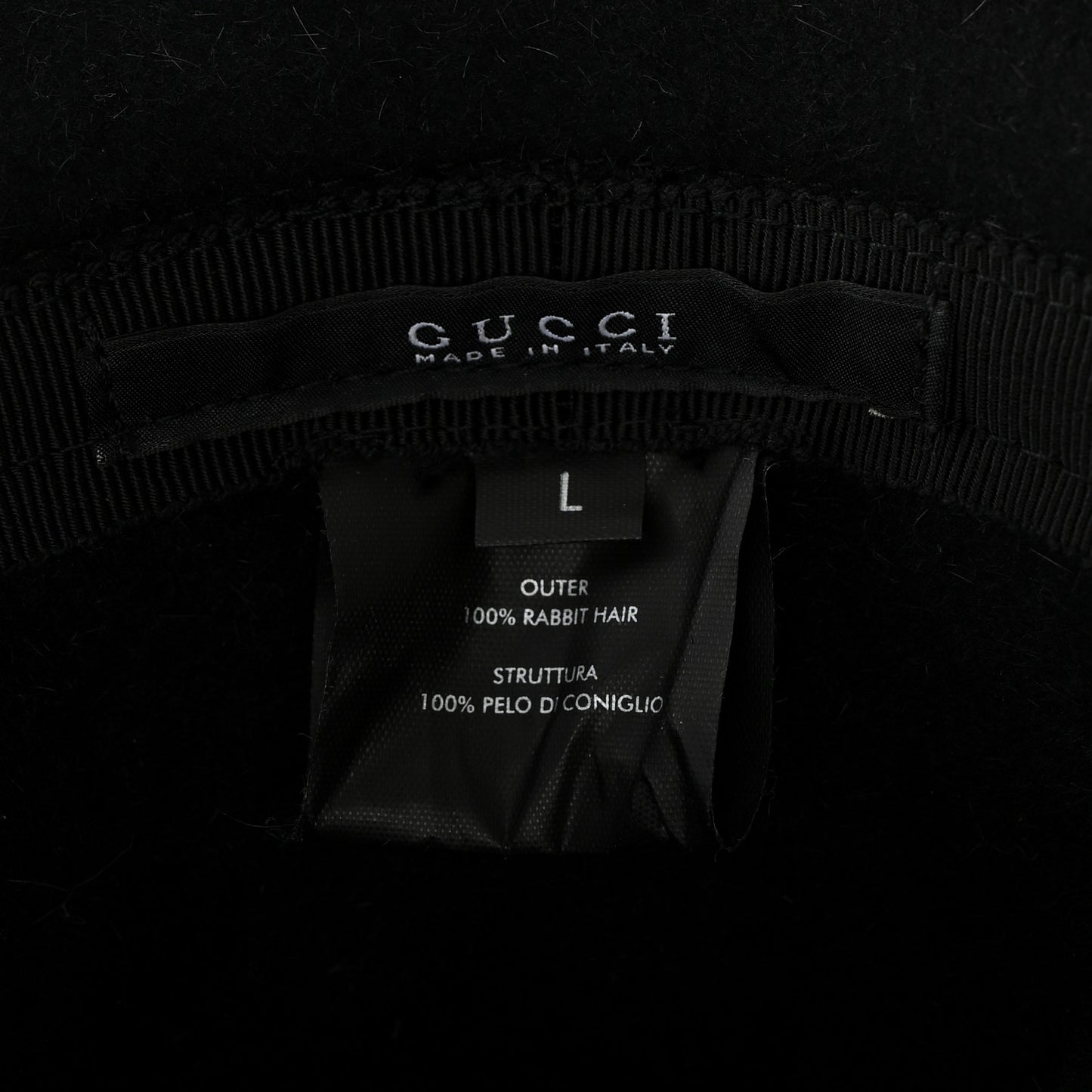 Rabbit Fur Felt Hat L Black