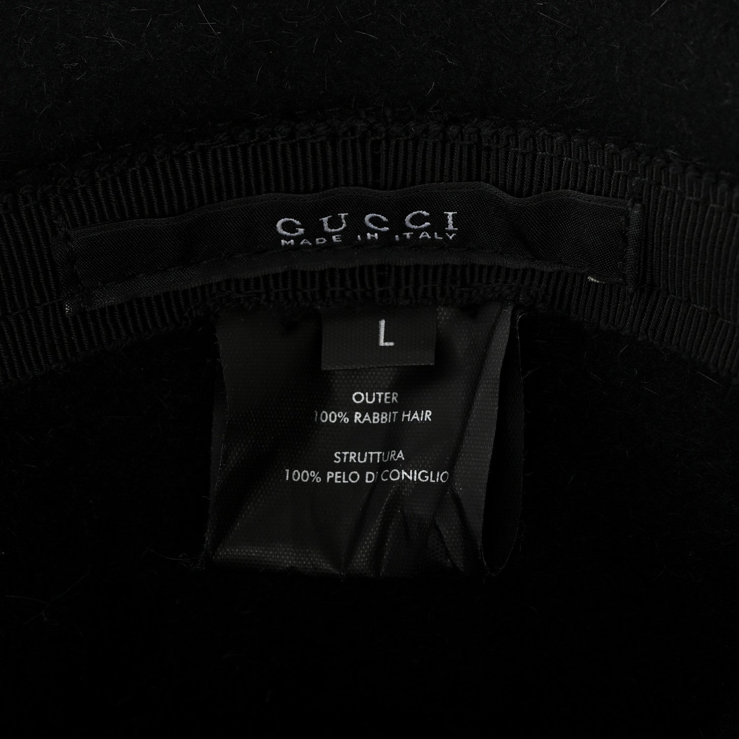 Gucci Rabbit Fur Felt Hat L Black 8 of 8