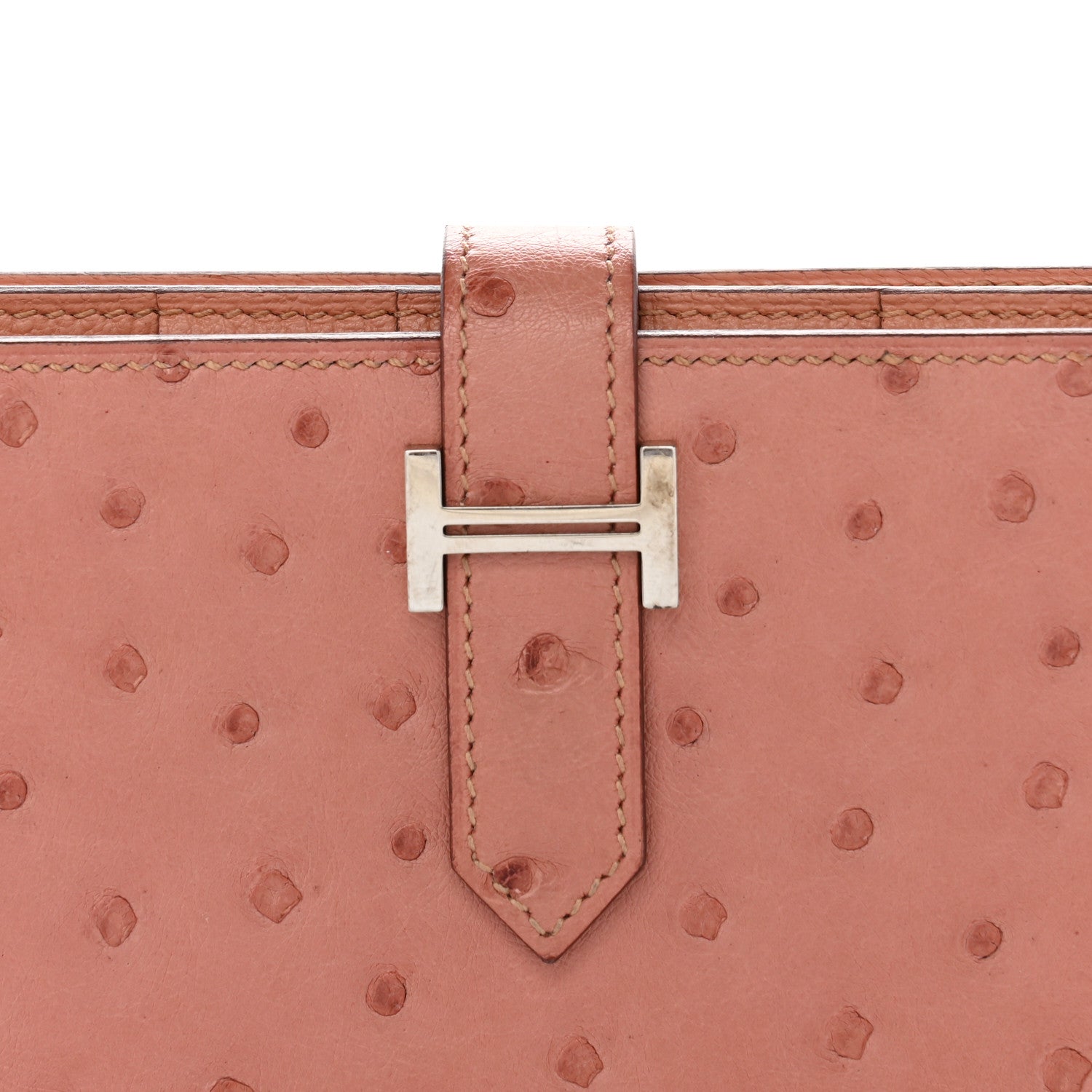 Hermes Ostrich Bearn Gusset Wallet Terre Cuite 8 of 9