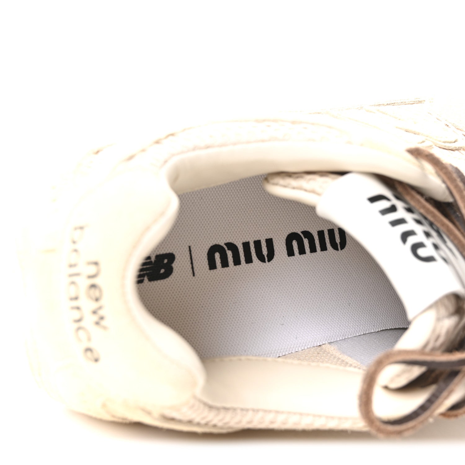 Miu Miu X NEW BALANCE Mesh Suede 530 SL Sneakers 38 Burro 8 of 10